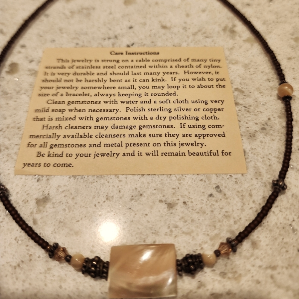 Handmade beaded and gemstone necklace